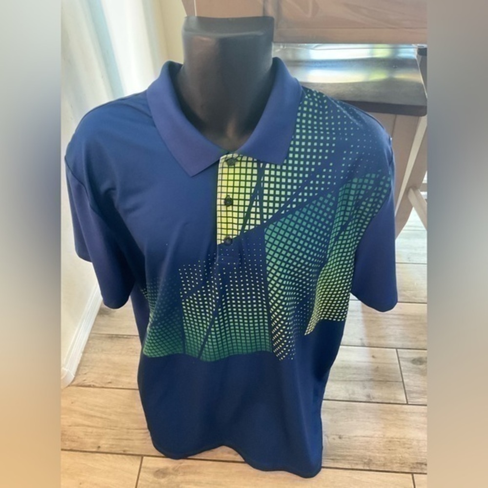 Men’s used Fila sport Golf polo shirt size XL blue green